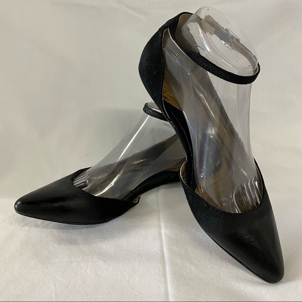 Anthropologie Pied Juste Black Suede and Leather Flats